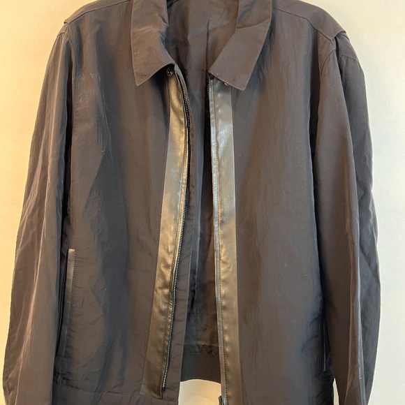 The Kooples - Men's Lightweight Twisted Bomber - Nylon & Leather - 80% OFF SALE! - Picture 3 of 10